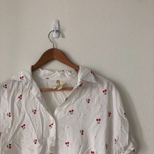 Cherry button down shirt